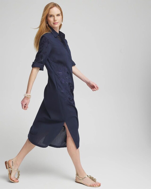 Embroidered Shirt Dress - image 2